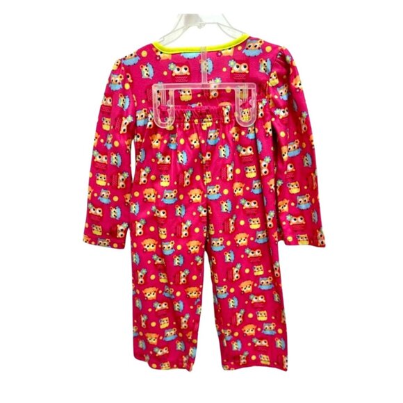 Night Life Owl Pajama Set Pink Long Sleeve Top & Pants NWT Size 3T - Picture 3 of 6